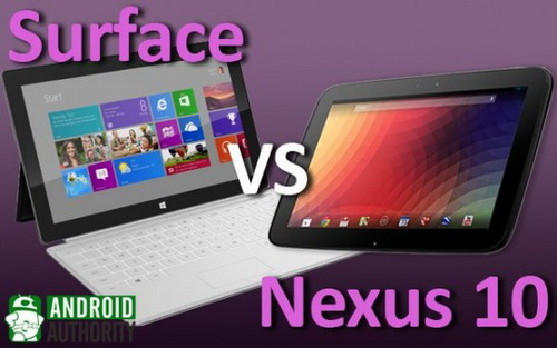 مقایسه دو تبلتMicrosoft Surface با Nexus 10